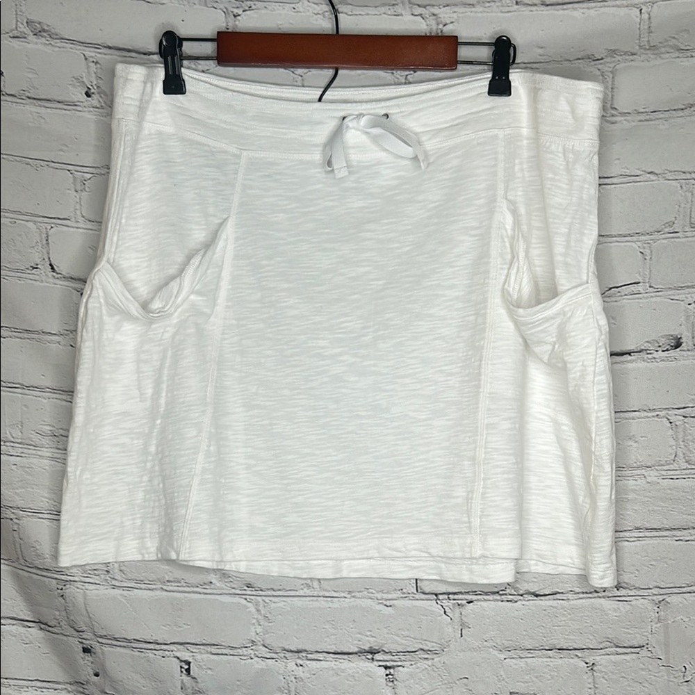 Reel Legends White Drawstring Waist Cotton Skirt Size 1X Excellent Condition